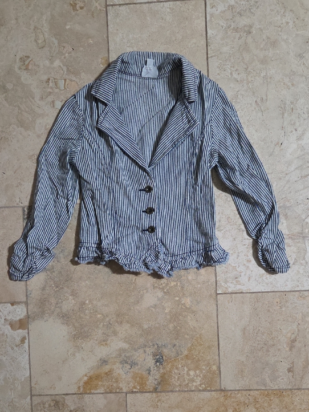 Disney Blue and White Striped Kids Blazer Jacket